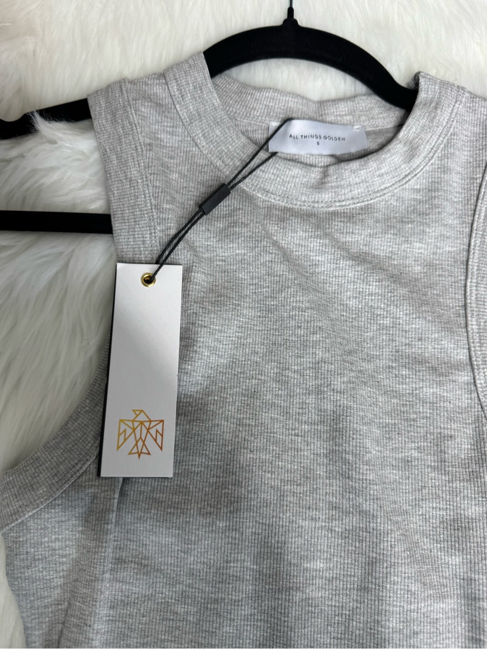 All Things Golden THE LUXE RIBBED high neck MUSCLE DRESS small NWT - Picture 4 of 5